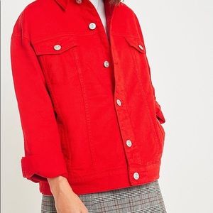 BDG boyfriend red denim jacket